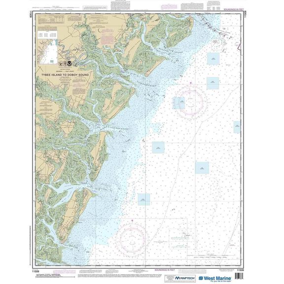 Maptech&reg; NOAA Recreational Waterproof Chart-Tybee Island to Doboy Sound, 11509 image number 0