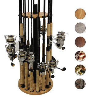 American Cherry 16 Round Rod Rack - Steel Post