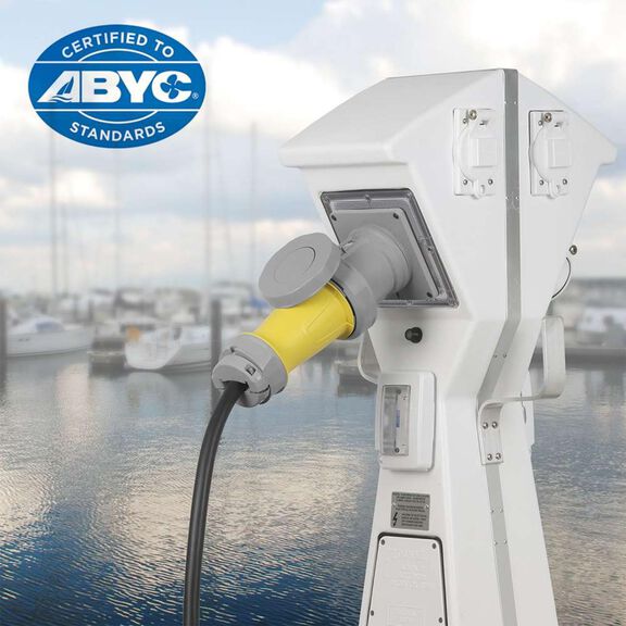 100 Amp 120/208 Volt 3-Phase, 4P, 5W, North American Pin & Sleeve Receptacle, ABYC Certified, IEC 60309 Industrial Grade Marine Grade IP66/67/68, & IP69K Watertight image number 4