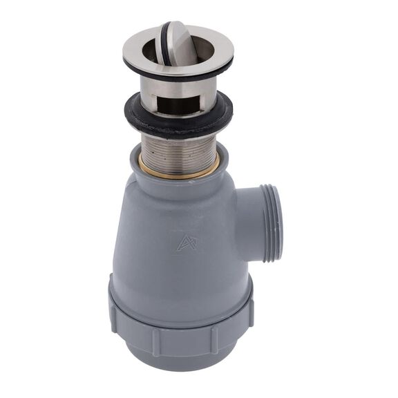 1-1/2" Drain, Flip Trap Sink Drain with Overflow, 1-1/4"-M Thread Brushed Nickel image number 0