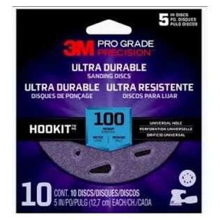 3M Pro Grade Precision Ultra Durable Universal Hole Sanding Disc, DUH5100TRI-10I, 5"ch UH, 100, 10/pack