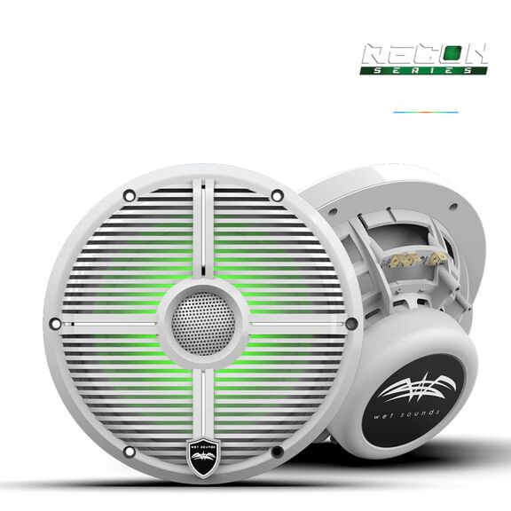 Wet Sounds RECON 8 XW-W RGB 8-inch High Output Component Style Coaxial Speakers with XW-White RGB Grilles image number 0