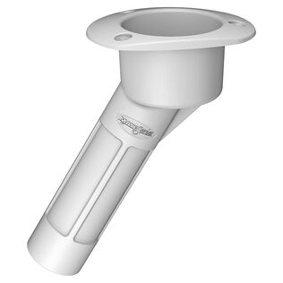 Combination Rod and Cup Holder, ABS Plastic, White, Oval Top, 30 degree, Open at Bottom
