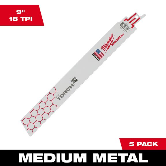 9" 18 TPI THE TORCH&trade; SAWZALL&reg; Blades, 5 Pack image number 0