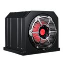 HYDRO Double Marine Subwoofer Enclosure with 10" Subwoofer plus 10" Passive Radiator and Integrated RGB Lights, 700 Watts, 4-Ohm, Black image number 0