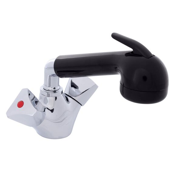 Trinidad Head/Shower Combo Faucet Large Black Sprayer No Hook, 6' Stainless Steel Hose Chrome/Black image number 0
