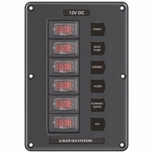 Water-Resistant Circuit Breaker Switch Panel, 6 Positions