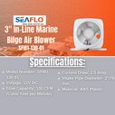 SEAFLO In-Line Blower, 12V 130 CFM Bilge Ventilation Fan image number 6