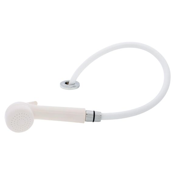 Deck-Mount Sprayer Large Warm White Sprayer No Hook, 6' White Rubber Hose, Ultra-Low Profile Holder image number 1