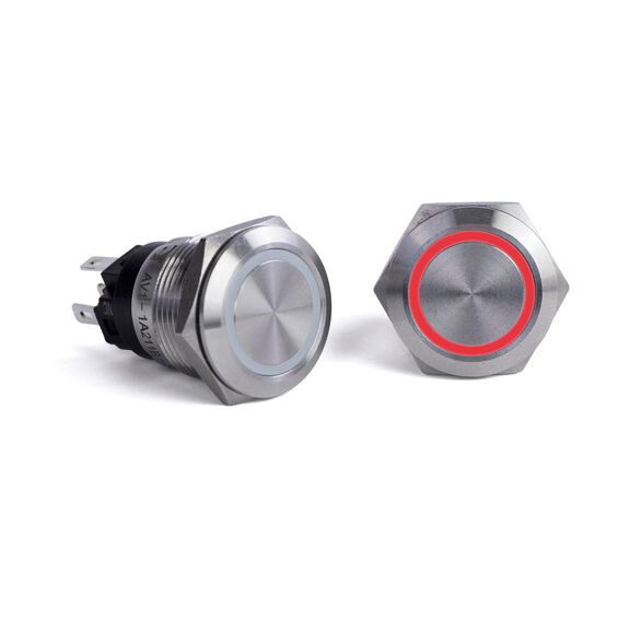 Push Button Switch, Red Halo image number 0