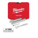 1/4" Drive Metric & SAE Ratchet and Socket Set with FOUR FLAT&trade; SIDES, 25 Piece image number 0
