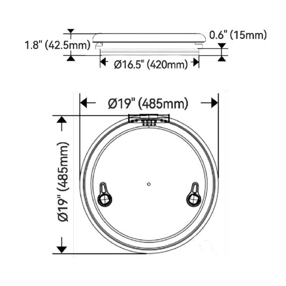 SEAFLO 02-Series 19" Black Aluminum Circular Deck Hatch image number 1