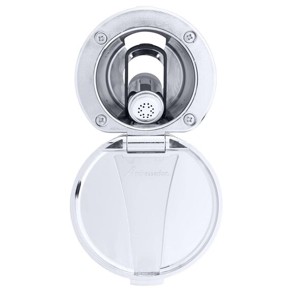 Recessed Shower Chrome Cup & Lid, Hammer-Head Black Sprayer, 6' Stainless Steel Hose image number 4