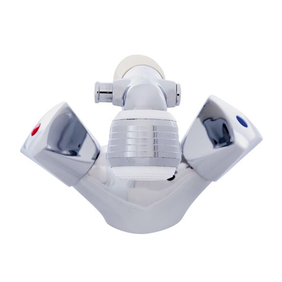 Trinidad Head/Shower Combo Faucet Classic Warm White Sprayer, 10' White Rubber Hose Chrome/Warm White image number 4