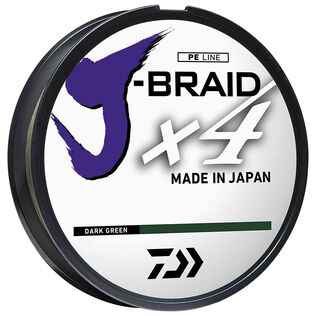 J-BRAID&reg; 4X Fishing Line, Dark Green, 300 yds