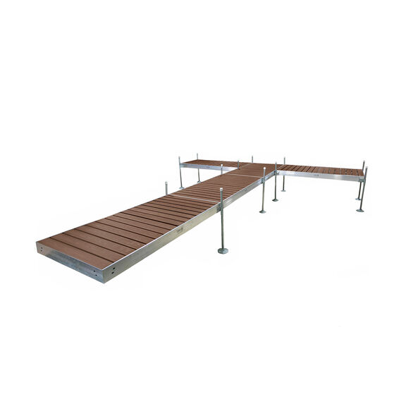 T-Shaped Aluminum Frame with Woodland Brown Decking Complete Dock Packages image number 3