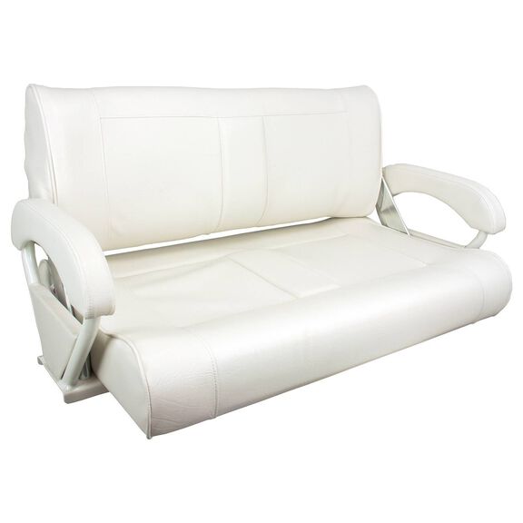Double Bucket Bench Seat, Off White Upholstery image number 0