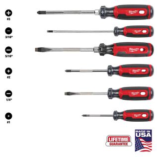 Cushion Grip Screwdriver Kit (USA). 6 Piece