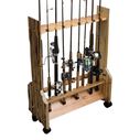 Rustic 16 Rolling Rod Rack image number 0