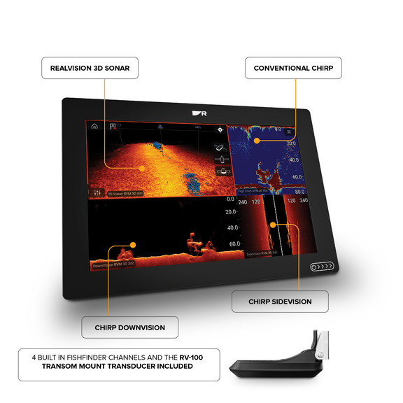 AXIOM+ 12 RV12 Multifunction Display with Real Vision 3D, RV-100 Transducer and North America LightHouse Charts image number 5