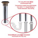 1-1/2" Drain, Flip Drain with Overflow, Straight, 1-1/4" Sweat Chrome image number 5