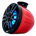 HYDRO 6.5" Short Marine Tower Speakers with Flat and Pole Mount, RGB LED Lights, 300 Watts, Red image number 2