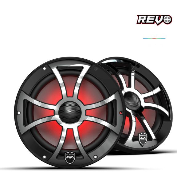 Wet Sounds REVO 8 inch High Output Coaxial Speakers w/ XS-Black Stainless Steel RGB Grilles image number 0
