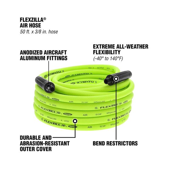 Flexzilla Air Hose 3/8" 50' 1/4"MNPT image number 2