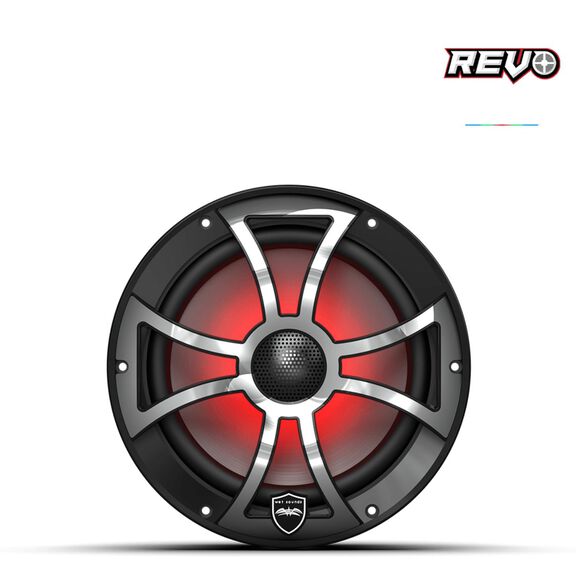 Wet Sounds REVO 8 inch High Output Coaxial Speakers w/ XS-Black Stainless Steel RGB Grilles image number 1