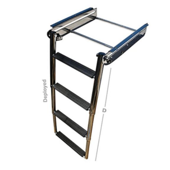GG Schmitt & Sons 4-Step Under-Mount Telescope Stainless Steel Ladder image number 0