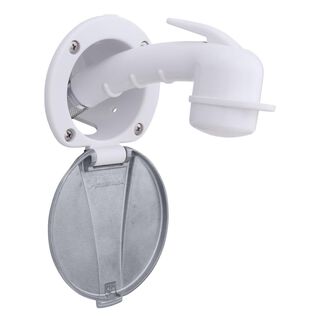 Recessed Shower Stainless Steel Lid Small Sprayer, 6'Rubber Hose, Arctic White