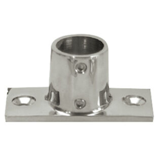 Stainless Steel 90&deg; 2-Hole Rectangular Base, 1" Tube Outside Dia.
