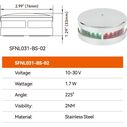 SEAFLO 02 Series Bi-Color Bow LED Navigation Light 10-30V 2NM Horizontal Mount image number 2