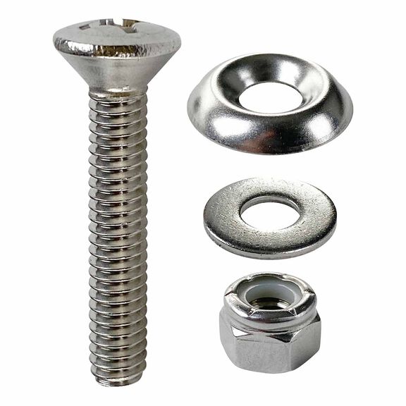 Phillips Oval Head Machine Screws, 20 Piece, Stainless Steel image number 0