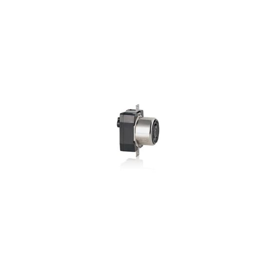 50 Amp 125/250 Volt Locking Flush Mount Receptacle, Industrial Grade, Grounding, Black & White, Corrosion-Resistant, Non-NEMA, 3P, 4W image number 0