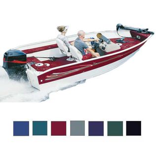 V-Hull Fishing Boat Cover, OB, Burgundy, Hot Shot, 16'5"-17'4", 85" Beam