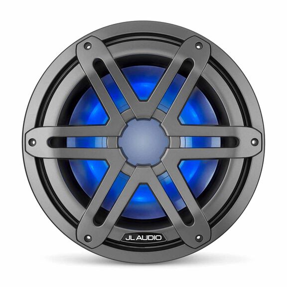 M3-10IB-S-Gm-i-4 10" Marine Subwoofer Driver, Gunmetal Sport Grilles with RGB LED Lighting image number 0