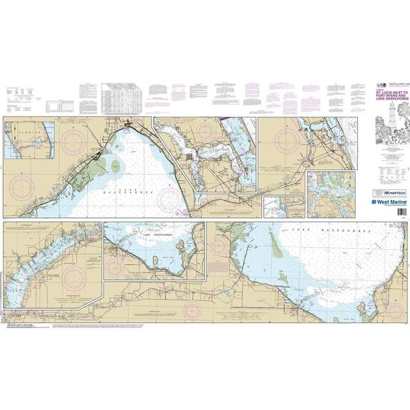 11428, Maptech&reg; NOAA Recreational Waterproof Chart-Okeechobee Waterway St. Lucie Inlet to Fort Myers; Lake Okeechobee image number 0
