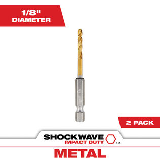 1/8" SHOCKWAVE Impact Duty RED HELIX Titanium Drill Bit