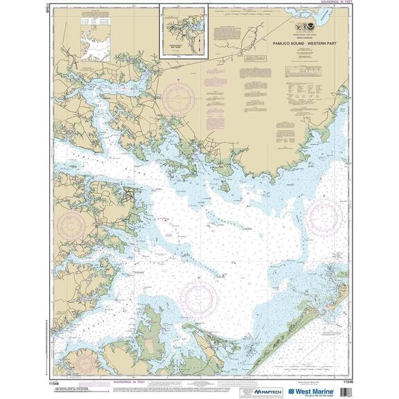 Maptech&reg; NOAA Recreational Waterproof Chart-Pamlico Sound Western Part, 11548 image number 0