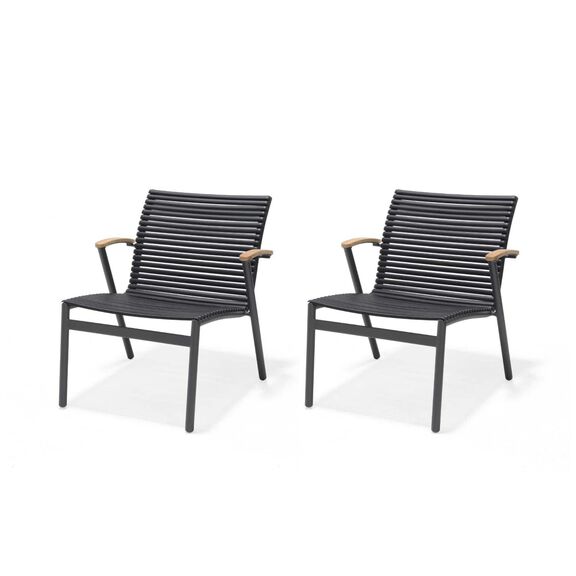 Amazonia 2-Piece Aluminum and Teak 100% FSC Certified Lounger Chair Set image number 0