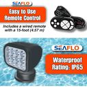 SEAFLO 360&deg; Rotating Remote Control LED Searchlight, 10-30V DC, 2700 Lumens, Wired Remote, Black, 2700K image number 3