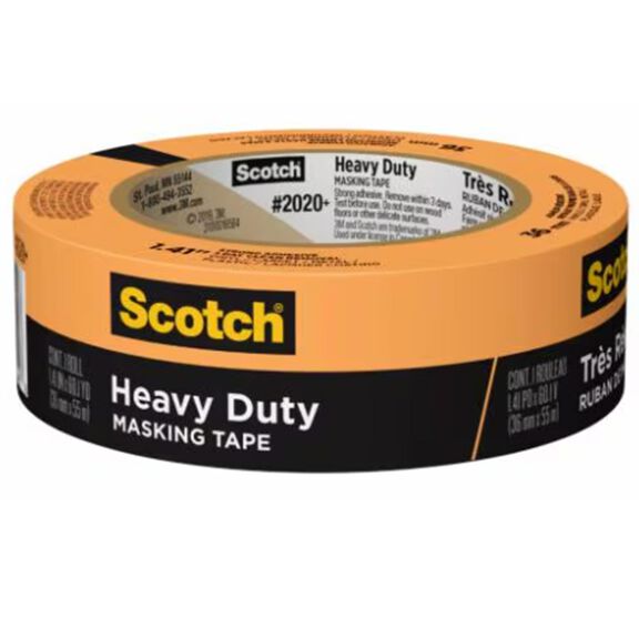 Scotch Heavy Duty Masking Tape 2020+-36AP, 1.41" x 60.1 yd (36mm x 55m) image number 0