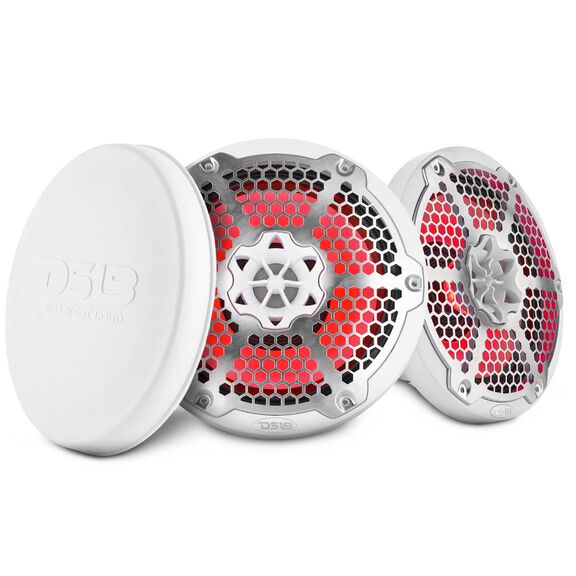 8&rdquo; Marine 2-Way Hybrid Speaker with RGB LED, Compression Driver and Neodymium Magnet, 350W RMS 4-Ohm, Gloss White image number 0