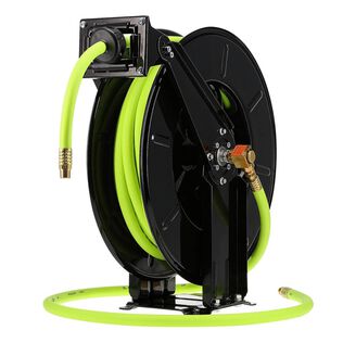 Flexzilla Pro Retractable Air Hose Reel Open Face Dual Axle Arm 3/8" 50'
