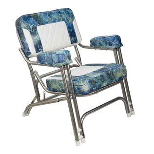 Premium Deck Chair with Stainless Steel Frame Mossy Oak&reg; Elements Agua&reg; Coastal Shoreline&trade;