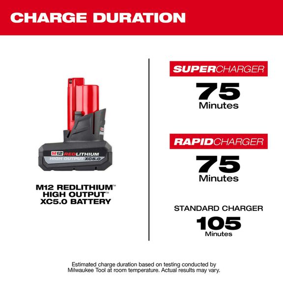 M12 REDLITHIUM&trade; HIGH OUTPUT&trade; XC5.0 Battery Pack image number 4