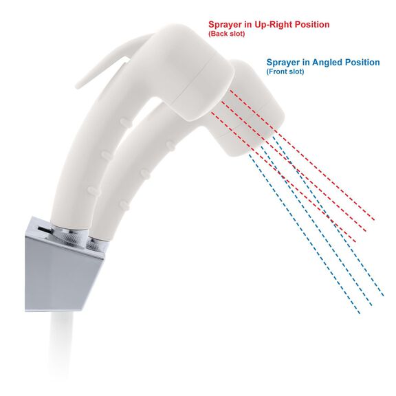 Trinidad 2H External Shower Mixer Small Warm White Sprayer, 6' White Rubber Hose Chrome/Warm White image number 4