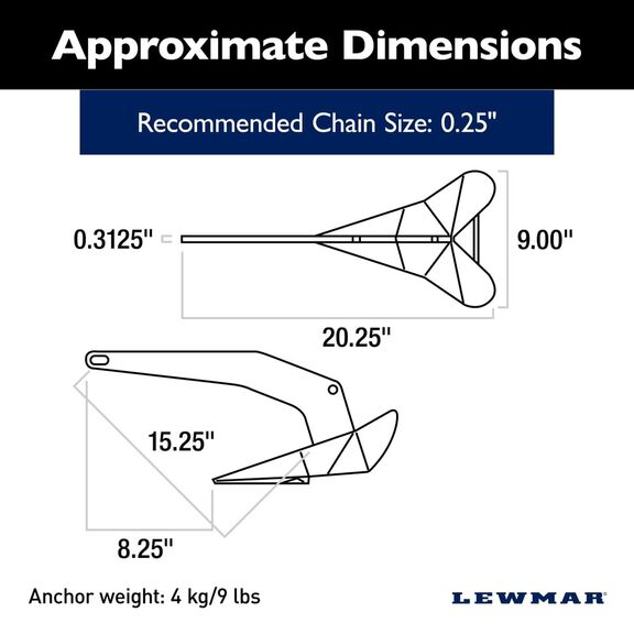 Galvanized Steel Delta Anchor - 9 lbs. image number 3