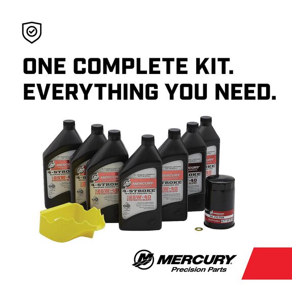 Mercury 8M0188359 SAE 25W-40 4-Stroke Outboard Oil Change Kit for Mercury L6 200-400hp Verado Outboards image number 1